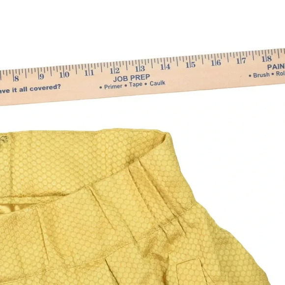 Maeve Anthropologie Yellow Floral Jacquard Textured Mini Skirt Size 14 - Picture 6 of 11
